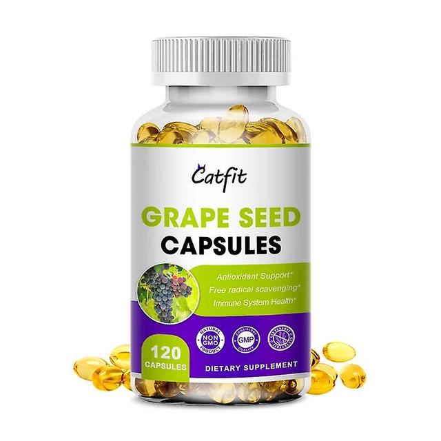 Hikig Nature Grapeseed Extract Capsules Antioxidant Acne treatment Ruddy Skin Care Amino acid Supplement 120pcs on Productcaster.