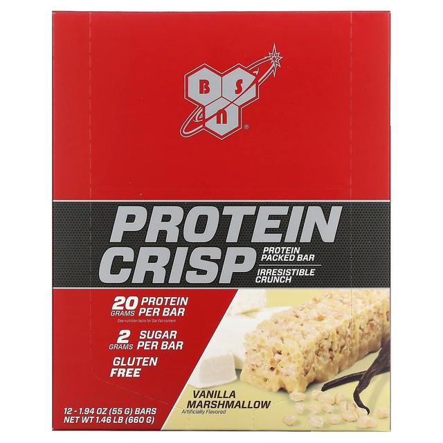 BSN, Protein Crisp, Vanilla Marshmallow, 12 Bars, 1.94 oz (55 g) Each on Productcaster.