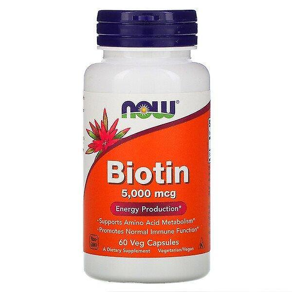 Now Foods, Biotin, 5,000 mcg, 60 Veg Capsules on Productcaster.