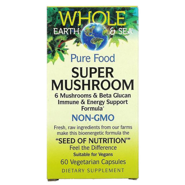 Natural Factors, Whole Earth & Sea, Super Mushroom, 60 Vegetarian Capsules on Productcaster.