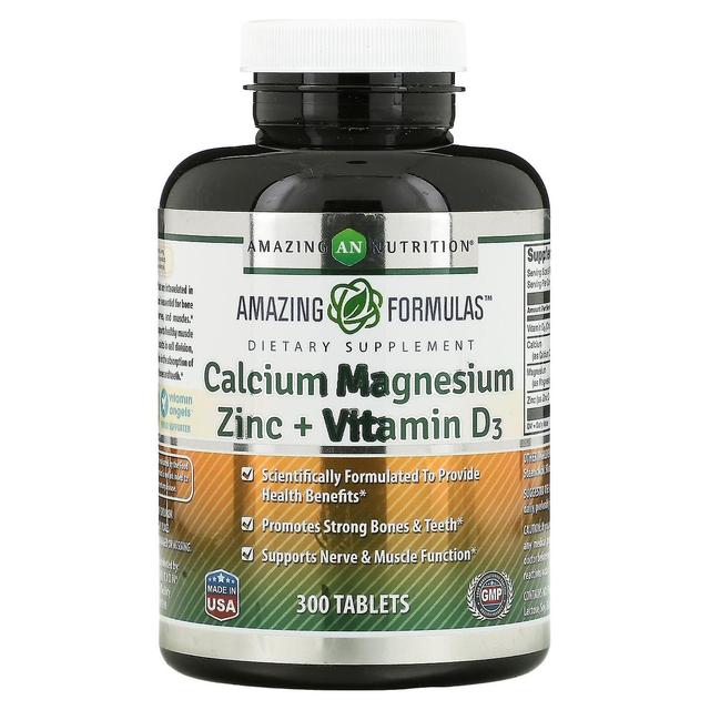 Amazing Nutrition, Calcium Magnesium Zinc + Vitamin D3, 300 Tablets on Productcaster.