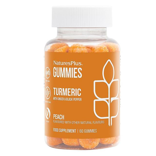 Nature's plus gummies kurkuma inkiväärillä &; mustapippuri persikka 60-luku on Productcaster.