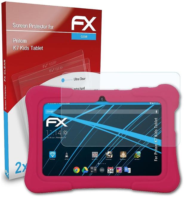 atFoliX 2x Screen Protector Compatible with Pritom K7 Kids Tablet Screen Protector Clear 01 FX-CLEAR on Productcaster.