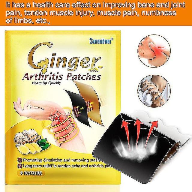 Aliexpress Sumifun 6 Pieces/pack Ginger Joint Tendon Sheath Paste Black Plaster Self-heating Paste on Productcaster.