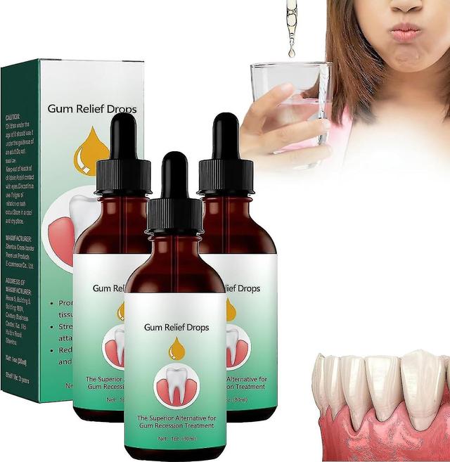 Gum Regrowth Drops, 30ml Gum Restoration Drops, Repair Gum Regrowth For Receding Gum, Rejuvenate Your Gums With Ease 3Pcs on Productcaster.