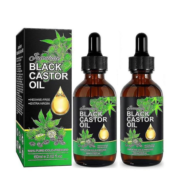 1-3pcs Jamaican Black Castor Oil Organic 100 Pure Cold Pressed Hair Growth Oil -60ml 2PCS on Productcaster.