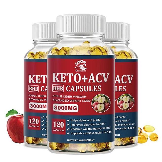 Visgaler Organic Keto + ACV Detox Capsules - Reach Ketosis Faster, Boost Energy, Suppress Cravings 3 Bottle 120 pills on Productcaster.