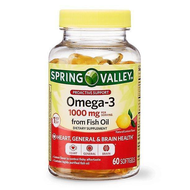 Spring Valley Vale da Primavera ômega-3 de óleo de peixe, suporte proativo, 1000 mgs, 60 contagem on Productcaster.