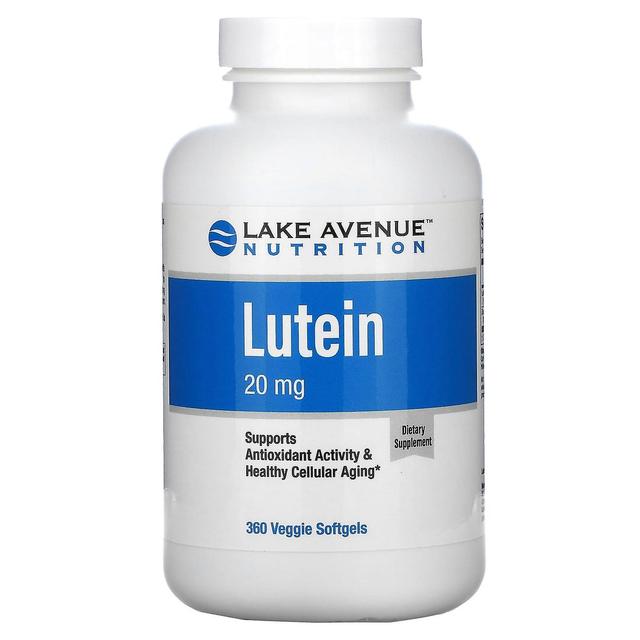 Lake Avenue Nutrition Lake Avenue Ernæring, Lutein, 20 mg, 360 Veggie Softgels on Productcaster.