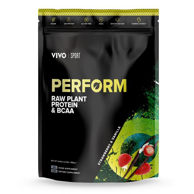 Vivo life perform raw plant protein & bcaa strawberry & vanilla 988g on Productcaster.