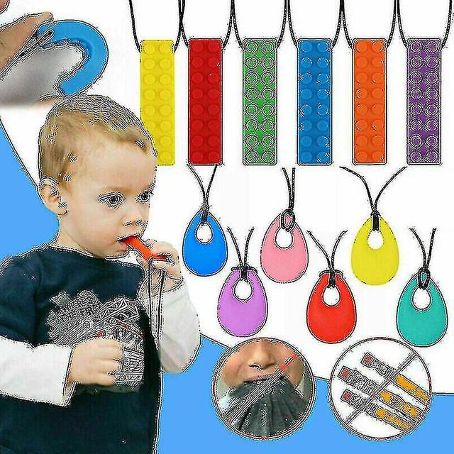 Autism Chewy Necklace - Kids Baby Chewie Sensory Chew Asd Adhd Tear Drop Spd(hy) on Productcaster.