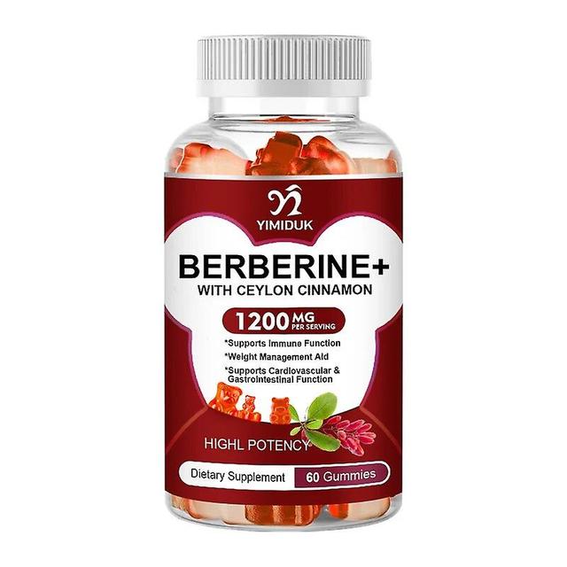 Visgaler Berberine Gummies With Ceylon Cinnamon Black Pepper Extract Supports Immune System, Cardiovascular & Gastrointestinal Function 1 Bottles on Productcaster.