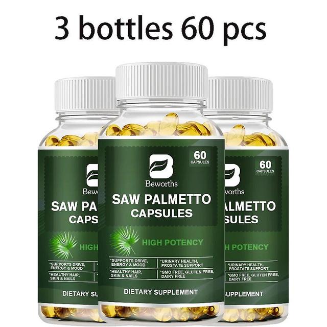 Tib Saw Palmetto Capsules Help Prostate Health Dht Hair Loss Hair Growth Supplements Urinary Tract Health Healthy Food Tib 3bottles 60 pcs on Productcaster.