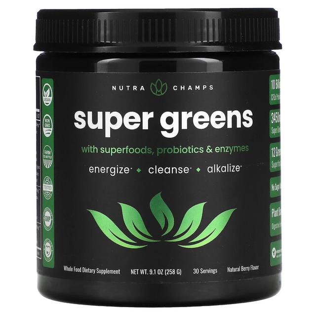 NutraChamps, Super Greens, Natural Berry, 9.1 oz (258 g) on Productcaster.