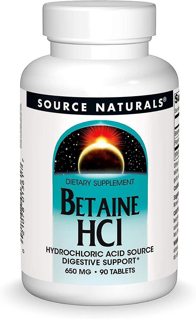 Source Naturals Lähde Naturals Betaine HCI 650mg 90 tablettia on Productcaster.