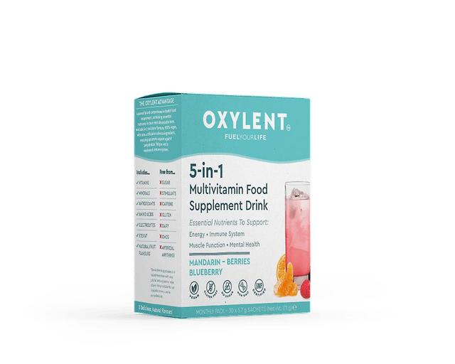 Oxylent 5-in-1 multivitamin food supplement drink mandarin, berries, blueberry 30's on Productcaster.