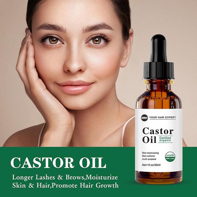 1-pack Organic Castor Oil, Pure, Thick, Hexane-free - Stimulates The Growth Of Eyelashes, Eyebrows, Hair, Skin Moisturizer And Hair Care 3pcs on Productcaster.