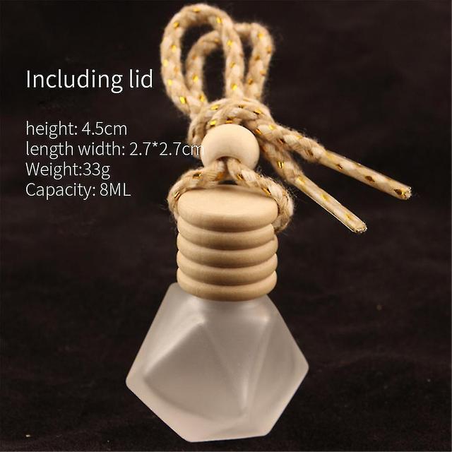 Sjioh 1pc Car 8ml Hanging Empty Glass Perfume Bottles Pendant Car Ornament Auto diamond frosted Gold Wire Rope on Productcaster.