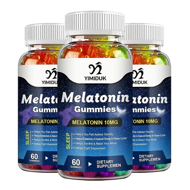 Visgaler Melatonin Gummies 10 Mg Adult Sleep Supplement Help Deep Sleep Save Relieve Insomnia Melatonin For Audlt Middle-aged Elderly 3 Bottles on Productcaster.