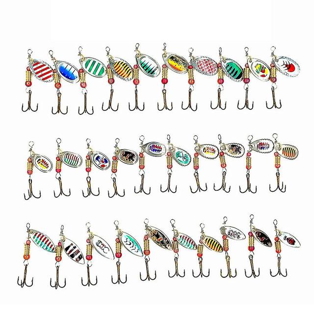 30 Pcs Iron Plate Lure Various Size Weight Colors Vivid Bright Colorful Stickers Metal Fishing Bait on Productcaster.