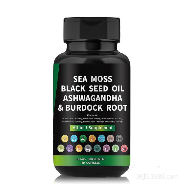 Sea Moss Capsules, All In 1 Supplement Sea Moss Capsules, Wildcrafted Sea Moss Pills With Black Seed 1pcs on Productcaster.