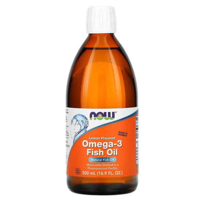 NOW Foods, Omega-3 Fish Oil, Lemon Flavored, 16.9 fl oz (500 ml) on Productcaster.