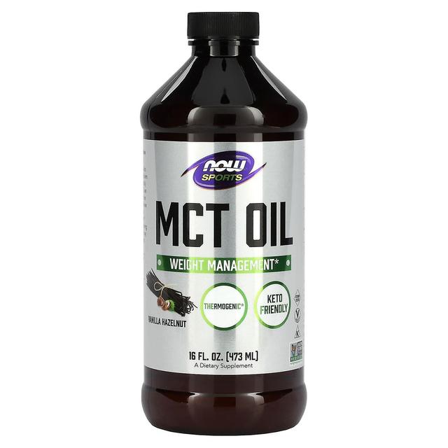 NOW Foods NU Livsmedel, Sport, MCT Olja, Vanilj hasselnöt, 16 fl oz (473 ml) on Productcaster.