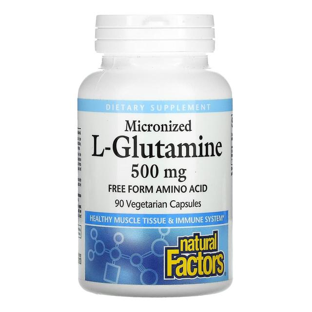 Natural Factors, Micronized L-Glutamine, 500 mg, 90 Vegetarian Capsules on Productcaster.