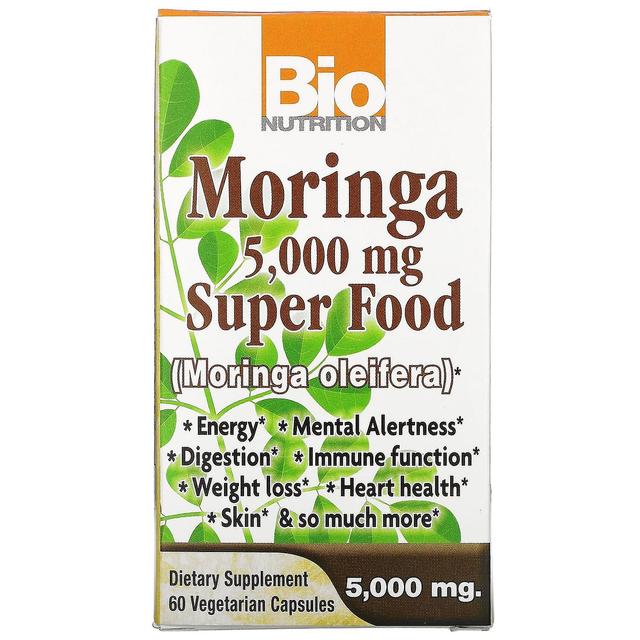 Bio Nutrition, Moringa Super Food, 5,000 mg, 60 Vegetable Capsules on Productcaster.