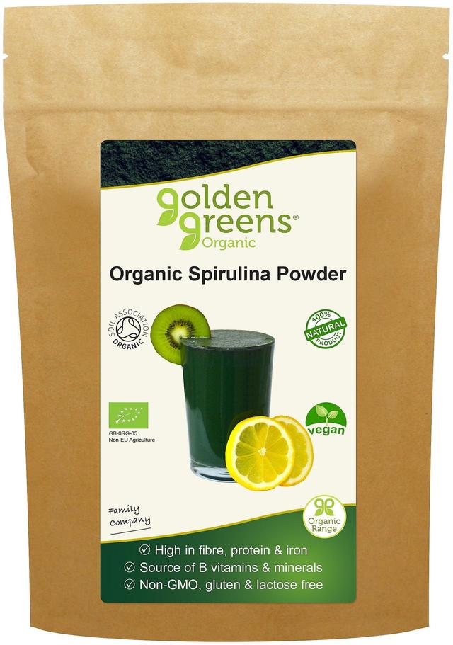 Golden Greens (Greens Organic) Gyllene gröna (gröna, organiska), organiska spirulinapulver; 100g on Productcaster.