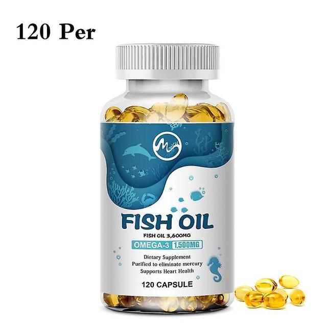 Tib Minch Fish Oil Omega-3 Triple Strength 3600mg Heart Blood Pressure Improve Memory Boost Immunity Fiber Softgels Relieves Painful 120 cap 1Bottle on Productcaster.