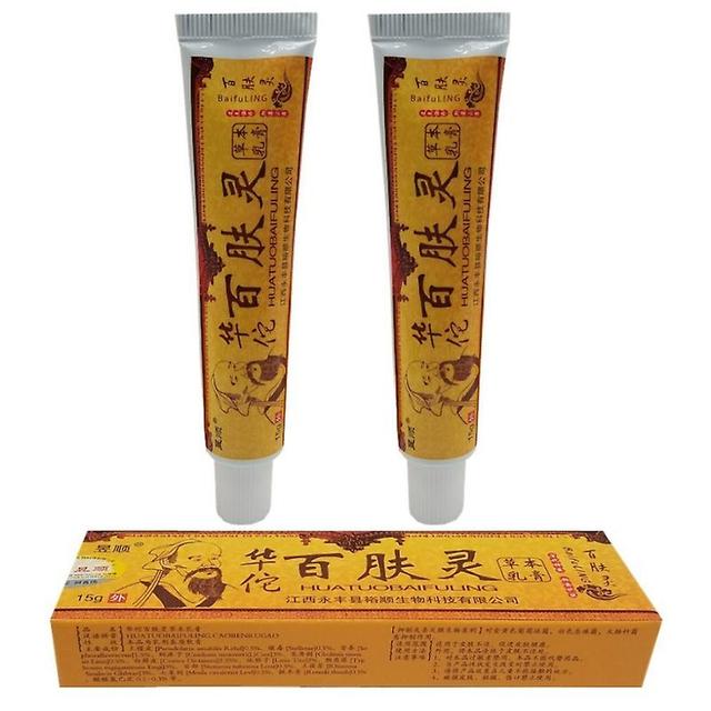 2pcs Baifuling Herbal Cream Cnidium Hibiscus Kochia 15g Sophora Promote Skin Health External Use Huatuo on Productcaster.