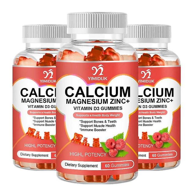 Eccpp Calcium Magnesium Zinc Gummies Vitamin D3 For Strong Bones Teeth Heart Nerve Increase Immune System Function Supplement 3 Bottles on Productcaster.