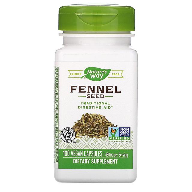 Nature's Way Luonnon tapa, Fenkolin siemenet, 480 mg, 100 vegaanikapselia on Productcaster.