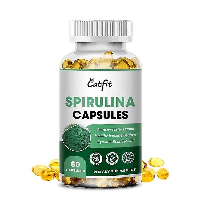 Nature 2000mg Spirulina &Chlorophyll Capsules Cardiovascular Health Eye &Brain Health Vitamin B12 K1 Vegetarian Sea mossTIB TIB . 60pcs on Productcaster.