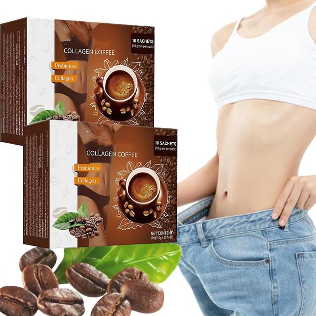 Coffee Collagen, Instant Collagen Coffee Powder Supports Energy, Collagen Coffee Supplement Instant Coffee Mix Metabolism Booster 2pcs - 200g on Productcaster.