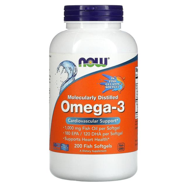 NOW Foods, Omega-3, 180 EPA /120 DHA, 200 Fish Softgels on Productcaster.