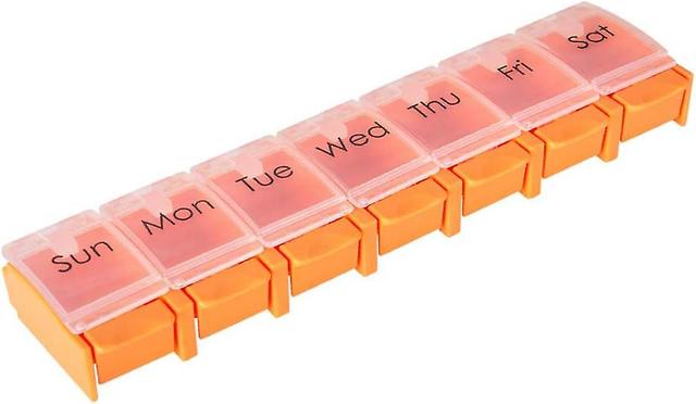 unbrand Orange Pill Boxes 7 Day Portable Storage Box Organisateur hebdomadaire pour contenir des vitamines, de l’huile de foie de morue, des supplé... on Productcaster.