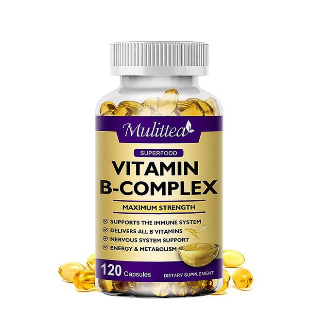 Visgaler Vitamin B Complex Capsule B12 Folic Acid Biotin Reduce Stress Better Moods Nervous System Health Energy Supplement 30pcs on Productcaster.