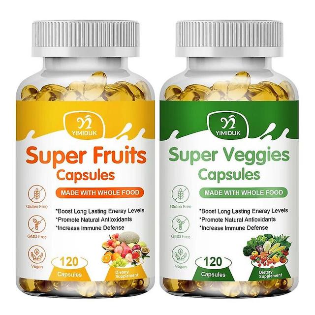 Visgaler Natural Fruit And Vegetable Supplements Capsules Filled With Vitamins And Minerals Promote Antioxidants Increase Lmmune Defense Veggie 2 ... on Productcaster.