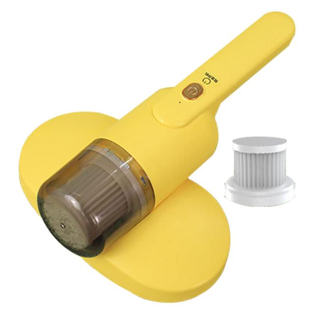 Bed Mite Remover Double Beat Handheld UV Mattress Vacuum Cleaner with Filter for Home Bedroom Yellow on Productcaster.