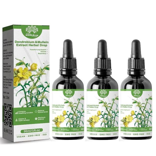 3pcs Dendrobium Mullein Extract Powerful Lung Cleanse Respiratory Herbal Drops 2024 on Productcaster.