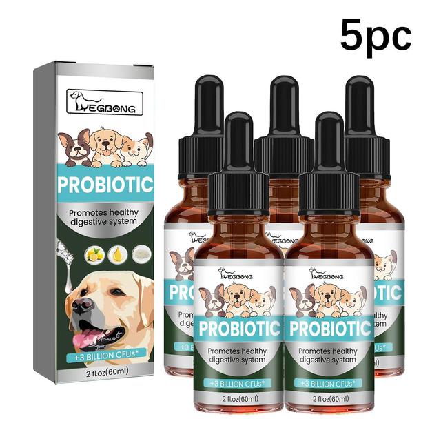 yegbong Pet Probiotic Drops Relieve Cats and Dogs Physical Discomfort Oral Bad Breath Pet Care Solution 60ml 5pc on Productcaster.