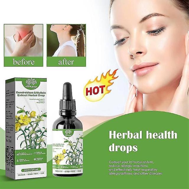 Szlykj 50% Off-herba Lung Health Essence Dendrobium Mullein Extract Herba Drops Serum 30ml on Productcaster.