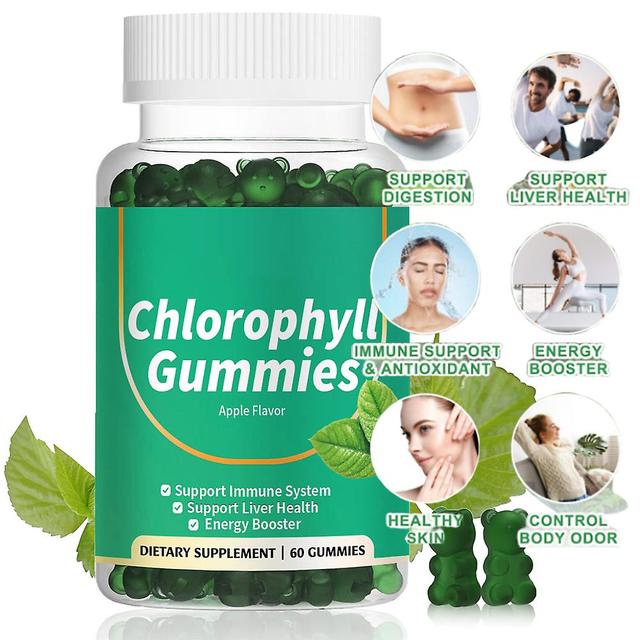 Chlorophyll-Gummis für Frauen und Männer, Chlorophyll-Extrakt-Kalium-Ergänzung mit hoher Absorption zur Unterstützung von Energie, Immun, Haut und ... on Productcaster.