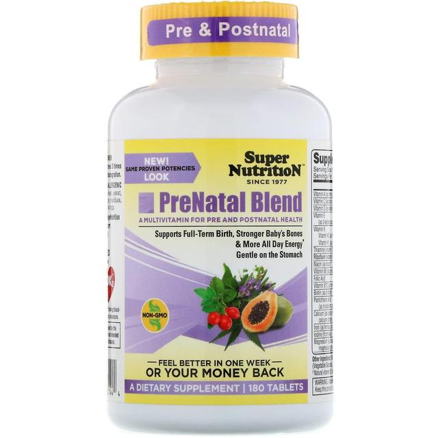 Super Nutrition, PreNatal Blend, 180 tablettia on Productcaster.