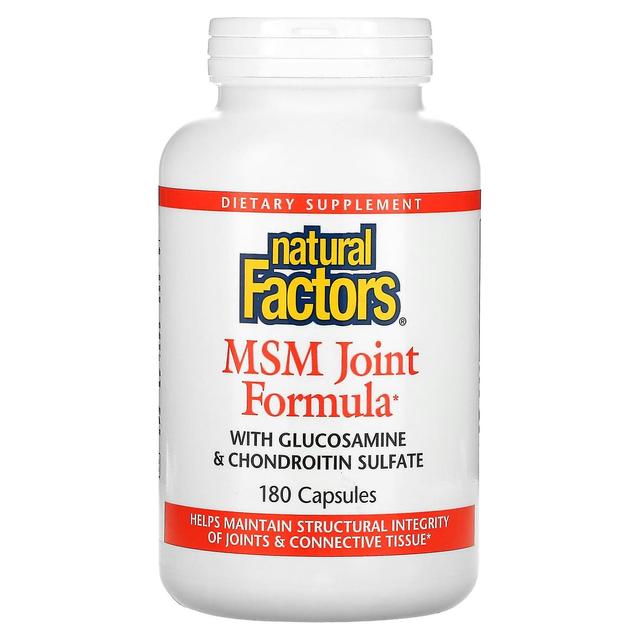 Natural Factors Fatores Naturais, MSM Joint Formula com glucosamina e sulfato de condroitina, 180 cápsulas on Productcaster.