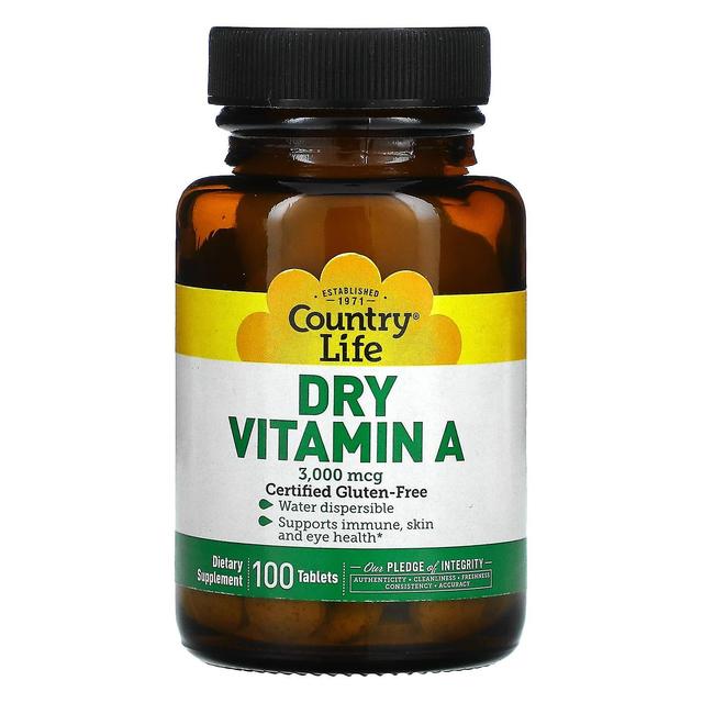 Country Life, Dry Vitamin A, 3,000 mcg, 100 Tablets on Productcaster.