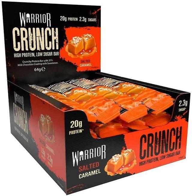 Warrior Crunch Bars Muscle Gain High Protein Low Carbs Salted Caramel 12 x 64g on Productcaster.