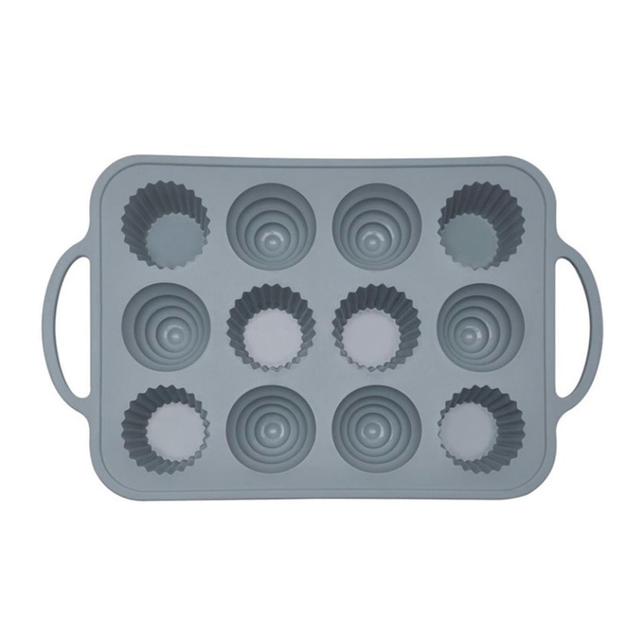 12 S Cake Silicone Stencil With Reusable Baking S For Tart Muffin Nordic Grey on Productcaster.